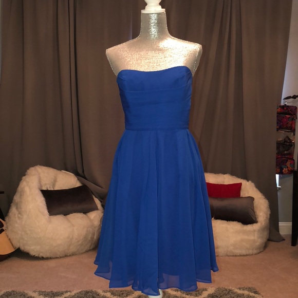 David's Bridal Dresses Davids Bridal Royal Blue Semi Formalhoco Dress Poshmark